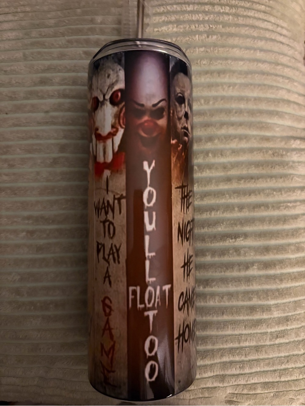 Horror Clown Stainless Tumbler - 'You'll Float Too' Design, NEW!